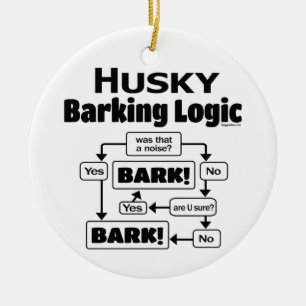 Adorno De Cerámica Lógica de ladrido Husky