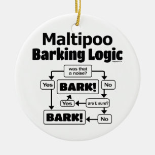Adorno De Cerámica Lógica del descortezamiento de Maltipoo