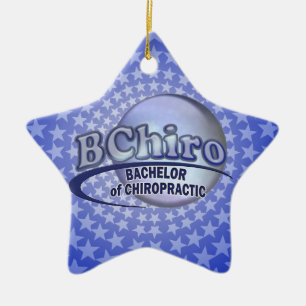 Adorno De Cerámica LOGO AZUL CHIROPRACTICO DE BChiro BACHELOR