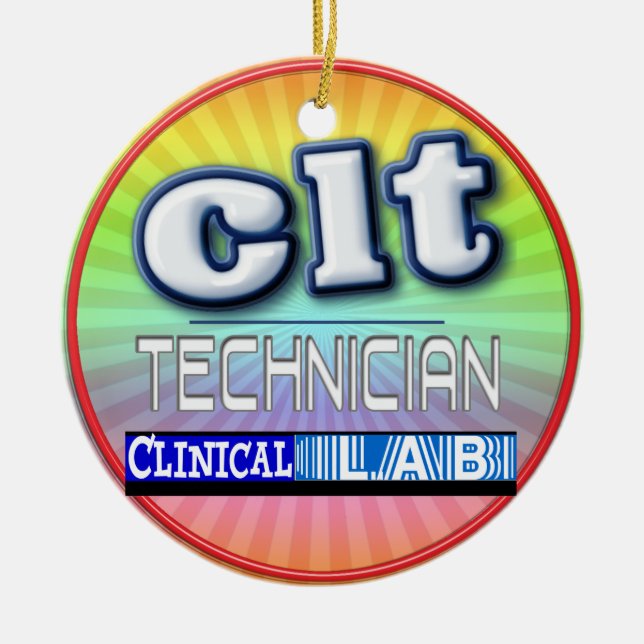 ADORNO DE CERÁMICA LOGO CLT - TÉCNICO DE LABORATORIO CLÍNICO (Frente)