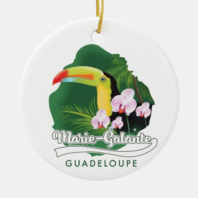 Adorno De Cerámica Logo de Marie Galante Guadeloupe (Frente)