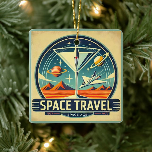 Adorno De Cerámica Logo de Martini Space Travel 1957 (Árbol)