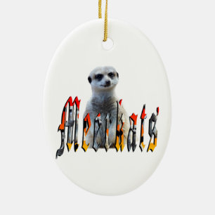 Adorno De Cerámica Logo De Meerkat Y Meerkats,
