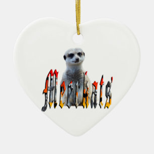 Adorno De Cerámica Logo De Meerkat Y Meerkats,