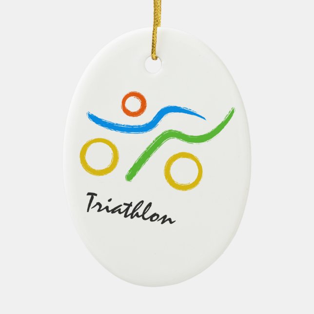 Adorno De Cerámica Logo de Triathlon (Frente)