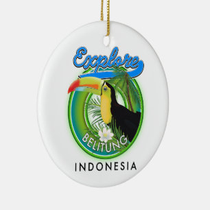 Adorno De Cerámica Logo de viaje de Belitung Indonesia