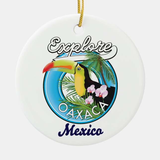 Adorno De Cerámica Logo de viaje de Oaxaca México (Frente)