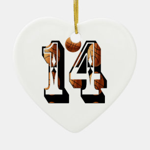 Adorno De Cerámica Logo del número 14 de baloncesto,