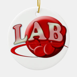 ADORNO DE CERÁMICA LOGO LABORATORIO RBC CÉLULAS SANGUÍNEAS ROJAS
