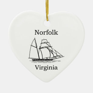 Adorno De Cerámica Logotipo alto de las naves de Norfolk Virginia