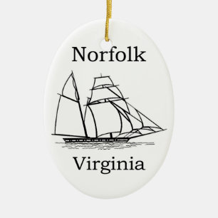 Adorno De Cerámica Logotipo alto de las naves de Norfolk Virginia