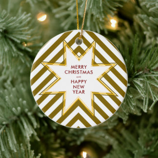Adorno De Cerámica Logotipo corporativo de Navidad de Gold Star Busin
