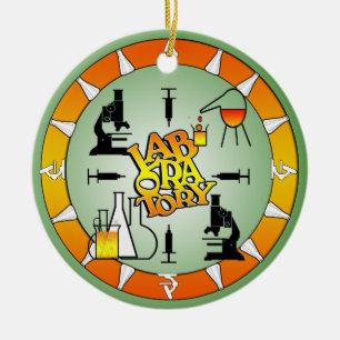 ADORNO DE CERÁMICA LOGOTIPO CUADRADO DEL LABORATORIO 4