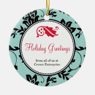 Adorno De Cerámica Logotipo de encargo del negocio del saludo floral