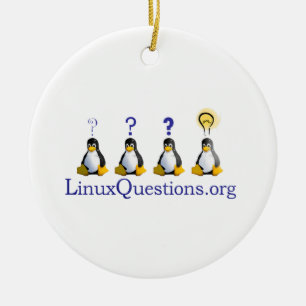 Adorno De Cerámica Logotipo de las preguntas de Linux