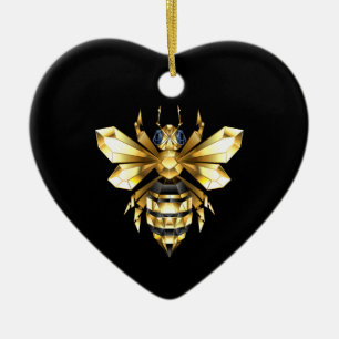 Adorno De Cerámica Logotipo de Relieve metalizado dorado falso poligo