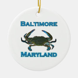 Adorno De Cerámica Logotipo del cangrejo azul de Baltimore Maryland