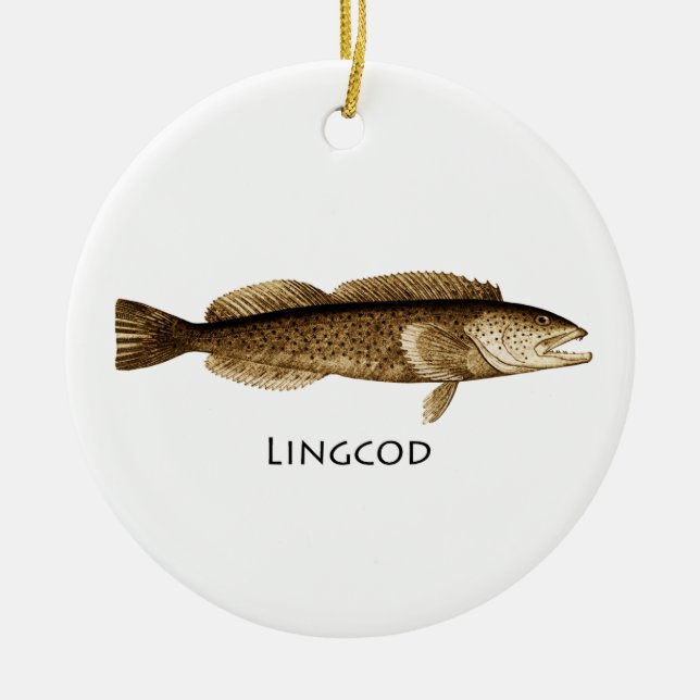 Adorno De Cerámica Logotipo del Lingcod (Frente)