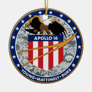 Adorno De Cerámica Logotipo del parche de la misión de la NASA Apolo 
