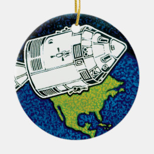 Adorno De Cerámica Logotipo del parche de la misión de la NASA Apolo 