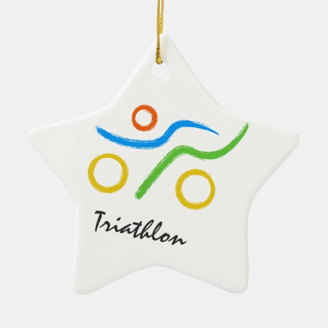 Adorno De Cerámica Logotipo del Triathlon (Frente)