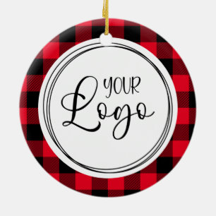 Adorno De Cerámica Logotipo empresarial de Felices Fiestas de Cuadros