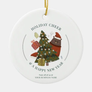 Adorno De Cerámica Logotipo empresarial Navidad Corporativo Moderno F