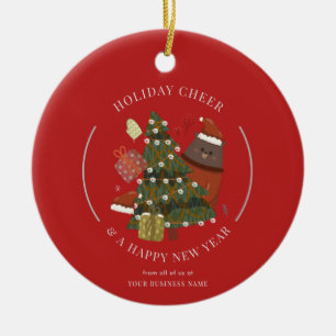 Adorno De Cerámica Logotipo empresarial Navidad Fiestas Corporativo