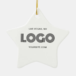 Adorno De Cerámica Logotipo moderno blanco y negro