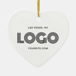 Adorno De Cerámica Logotipo moderno de corazón blanco