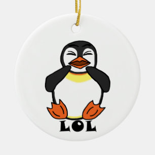 Adorno De Cerámica LOL Laughing Pingüino