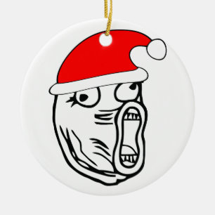 Adorno De Cerámica LOL Santa - meme del Internet de Navidad