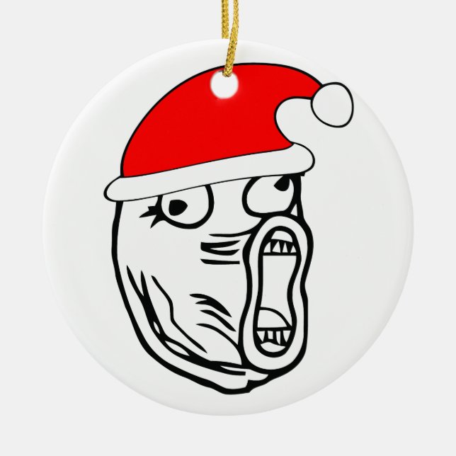 Adorno De Cerámica LOL Santa - meme del Internet de Navidad (Frente)