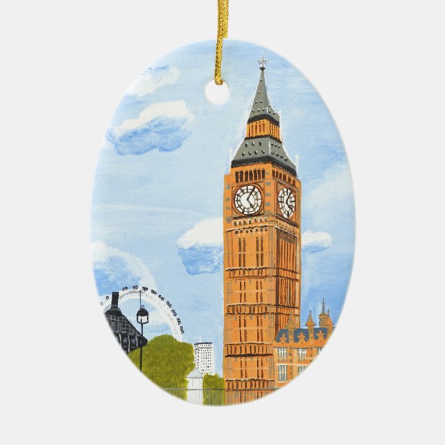 Adorno De Cerámica London Big Ben (Frente)