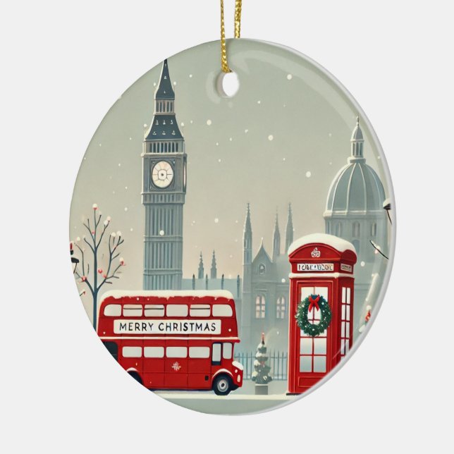 Adorno De Cerámica London Christmas | Big Ben & Festive London (Izquierda)