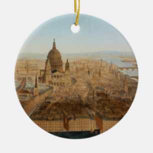 Adorno De Cerámica Londres: una opinión del ojo de pájaro de San