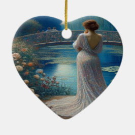 Adorno De Cerámica Lonely Woman Looking At Others Valentine Tree