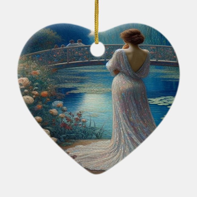 Adorno De Cerámica Lonely Woman Looking At Others Valentine Tree (Atrás)