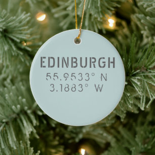 Adorno De Cerámica Longitud Latitud de Edimburgo