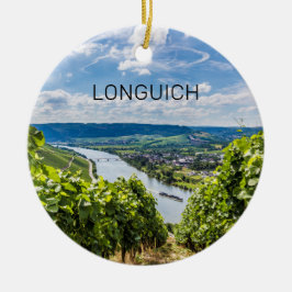 Adorno De Cerámica Longuich Moselle Vineyard Panorama Alemania