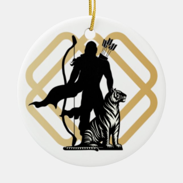 Adorno De Cerámica Lord Ayyappan (Frente)