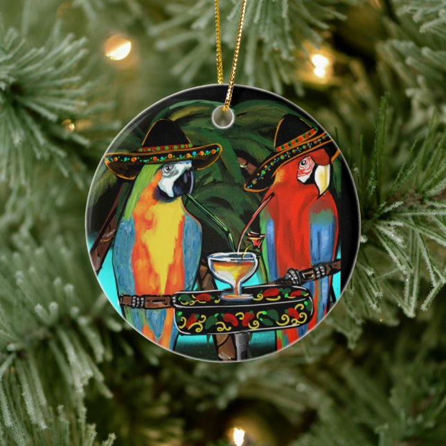 Adorno De Cerámica Loritos de Fiesta                          (Árbol)