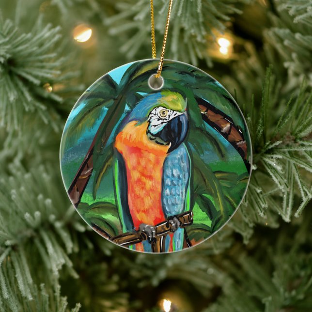 Adorno De Cerámica Loritos de Fiesta    (Árbol)