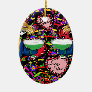 Adorno De Cerámica Loritos de San Valentín