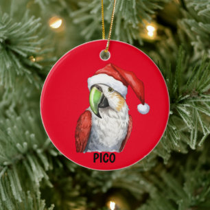 Adorno De Cerámica Loro de Navidades personalizados