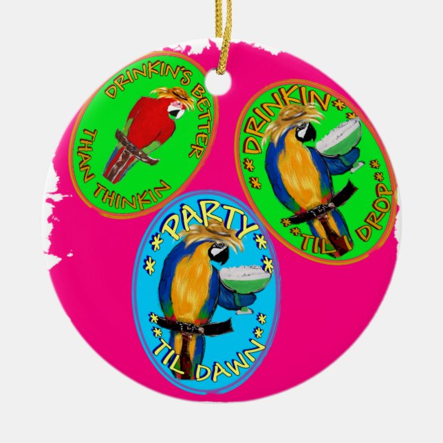 ADORNO DE CERÁMICA LOROS (Frente)