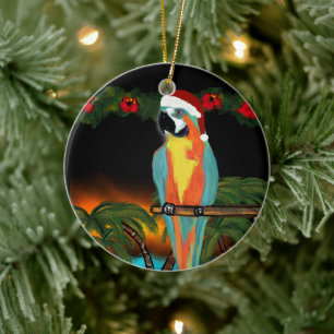 ADORNO DE CERÁMICA LOROS DE FIESTA