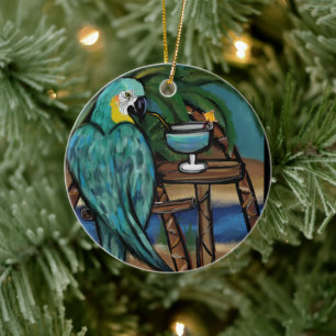 Adorno De Cerámica Loros de Fiesta