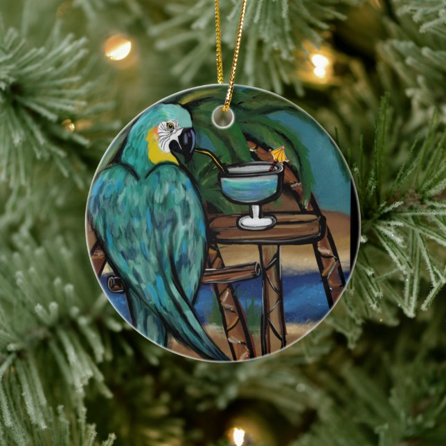Adorno De Cerámica Loros de Fiesta                          (Árbol)