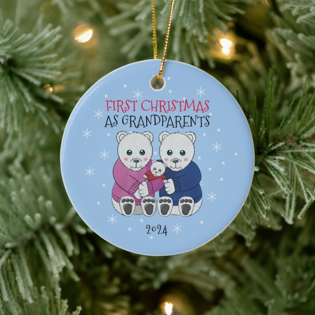 Adorno De Cerámica Los abuelos primero Navidad (Árbol)